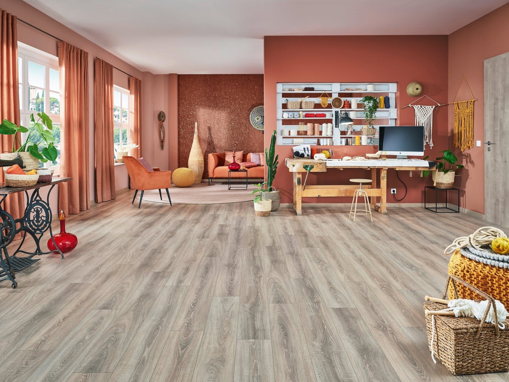 JOKA Deluxe CITY V4 431 ND NormalDiele Laminatboden mit "DUO-Connect+"-System Oak Rift Grey Laminat