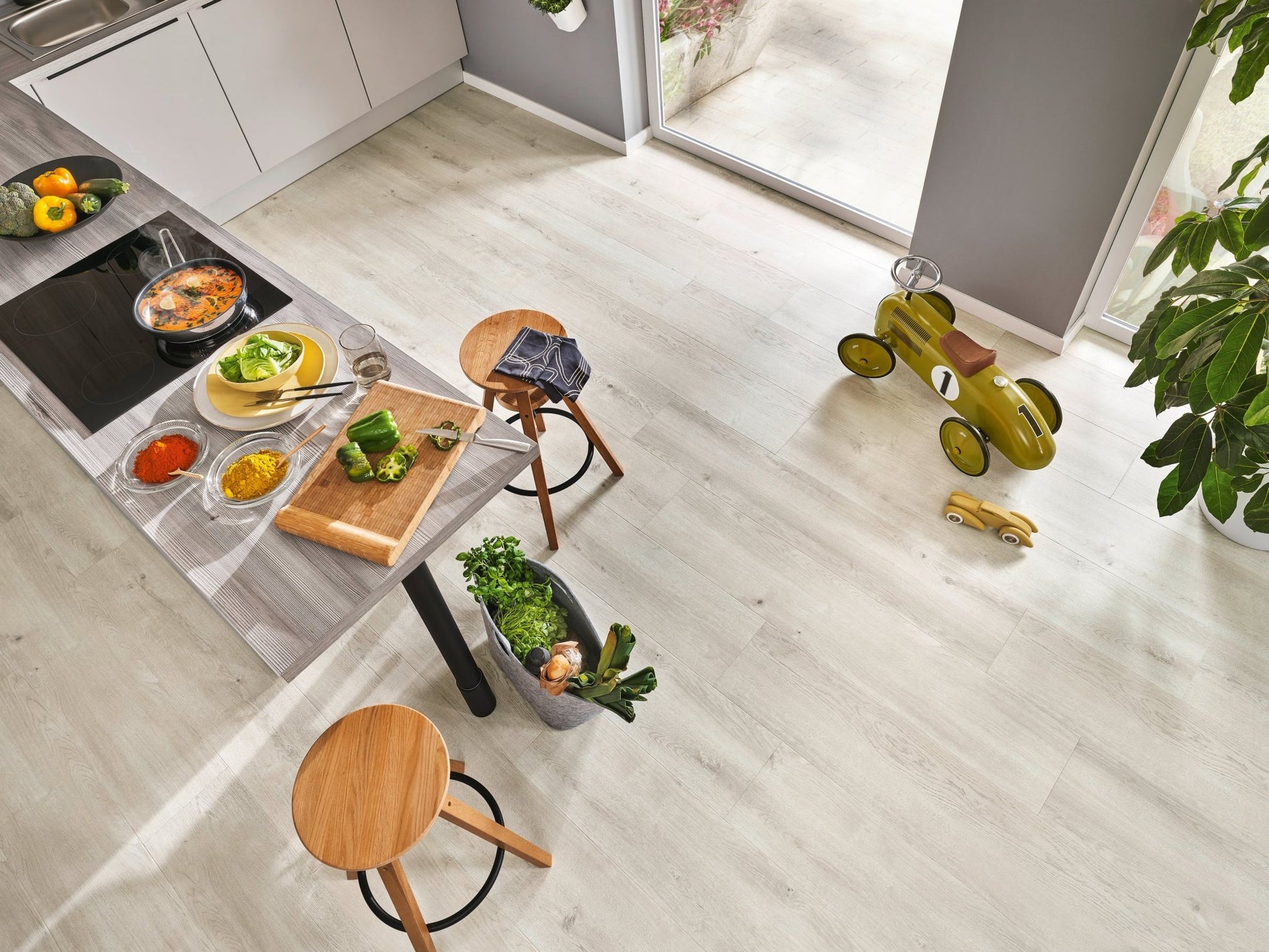 JOKA Deluxe XPLORA NEXT 833 WIDE TIMELESS Naturdesignboden mit PRO-C.Xpress-System Oak cottage white V4 Naturdesignboden